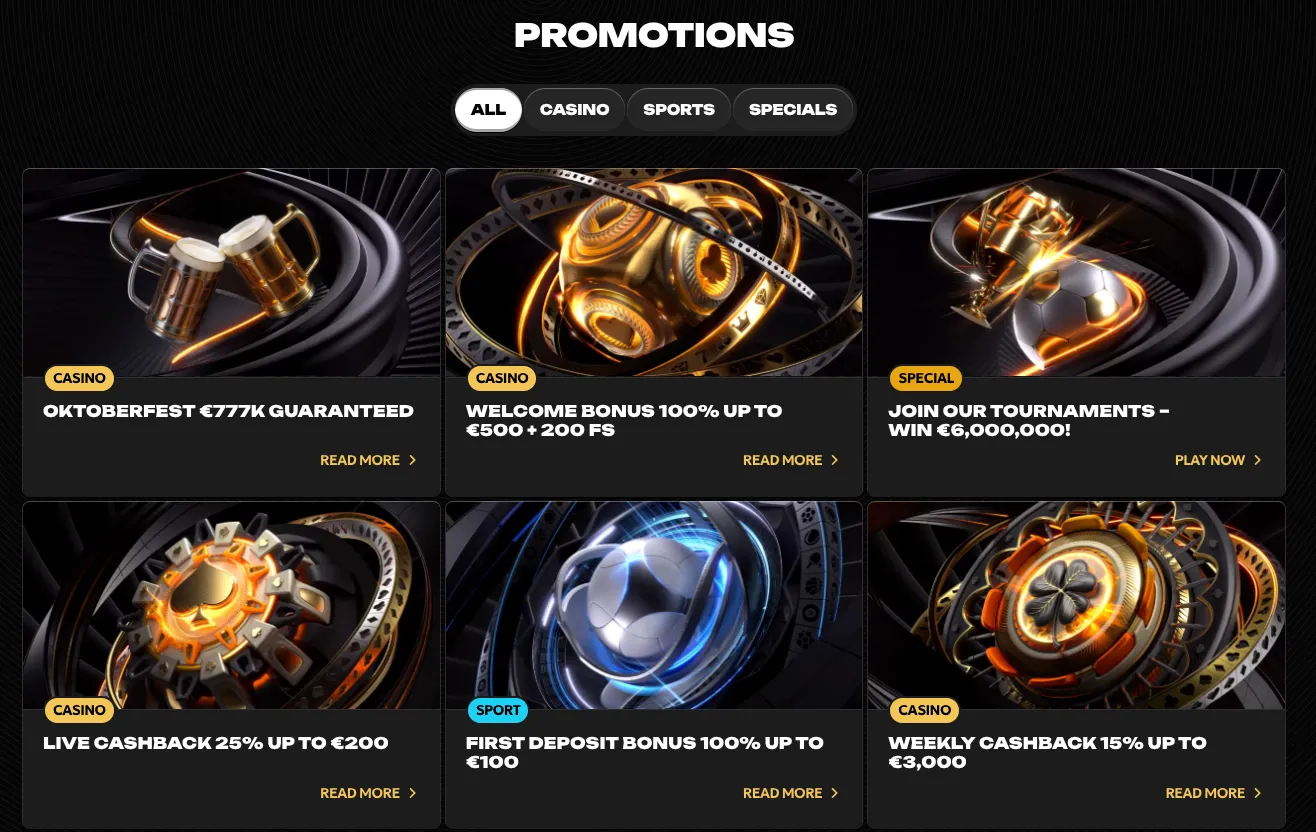 Spinsy Casino promotions